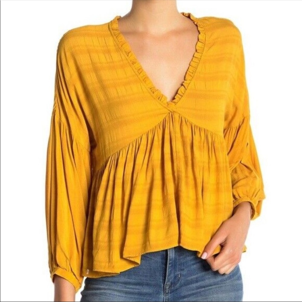 Lucky Brand Romantic Peasant Ruffle Top